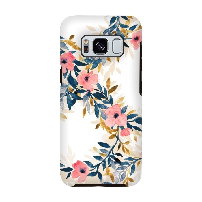 Galaxy S8 StrongFit Spring Blossom Watercolor Wreath by Micklyn Le Feuvre