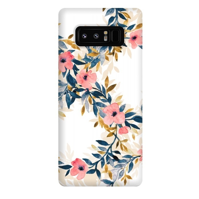 Galaxy Note 8 StrongFit Spring Blossom Watercolor Wreath by Micklyn Le Feuvre