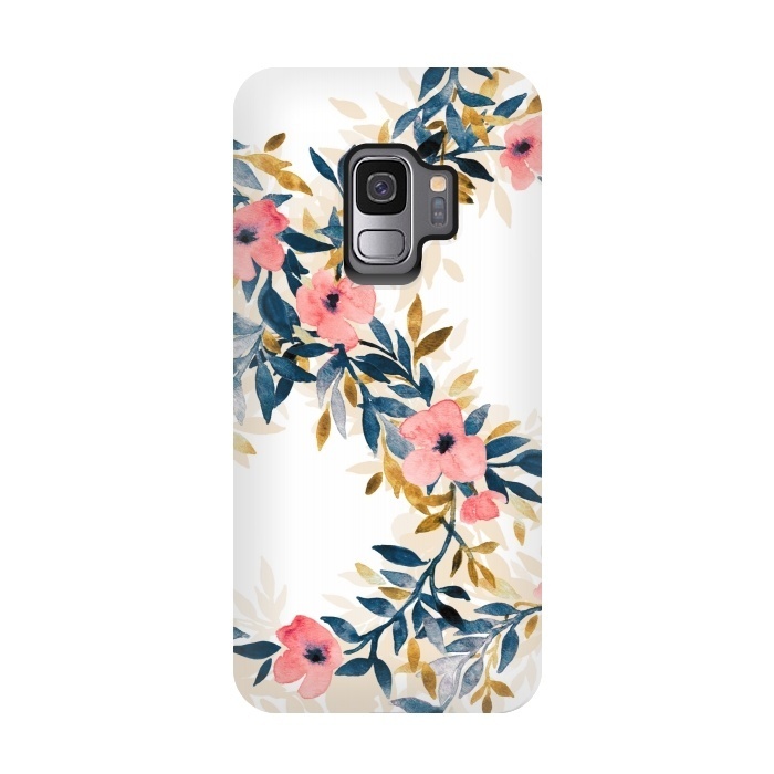 Galaxy S9 StrongFit Spring Blossom Watercolor Wreath by Micklyn Le Feuvre