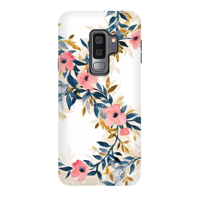Galaxy S9 plus StrongFit Spring Blossom Watercolor Wreath by Micklyn Le Feuvre