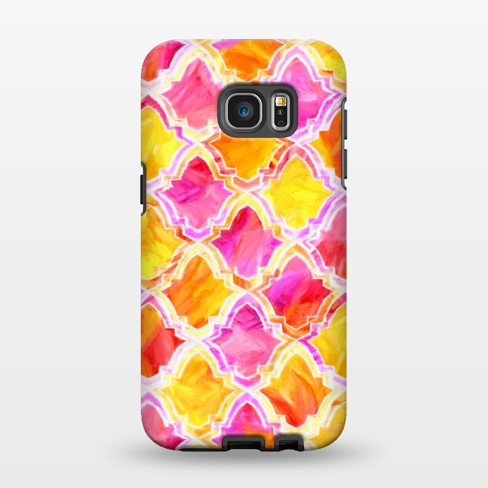 Galaxy S7 EDGE StrongFit Marrakesh Inspired Moroccan In Sunset Colors  by Tigatiga