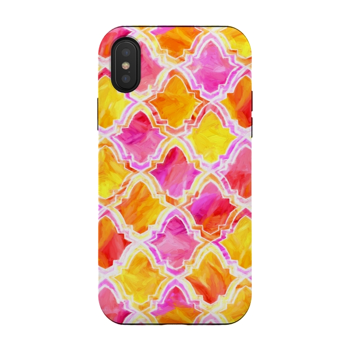iPhone Xs / X StrongFit Marrakesh Inspired Moroccan In Sunset Colors  by Tigatiga