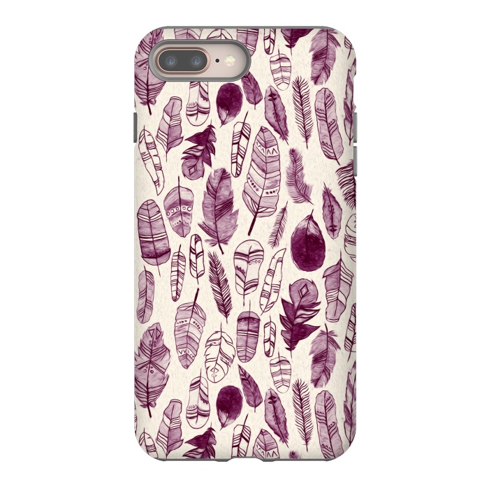 iPhone 7 plus StrongFit Maroon Feathers  by Tigatiga