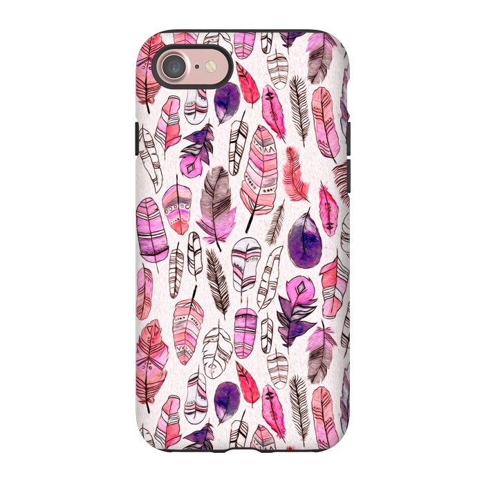 iPhone 7 StrongFit Pink Feathers  by Tigatiga