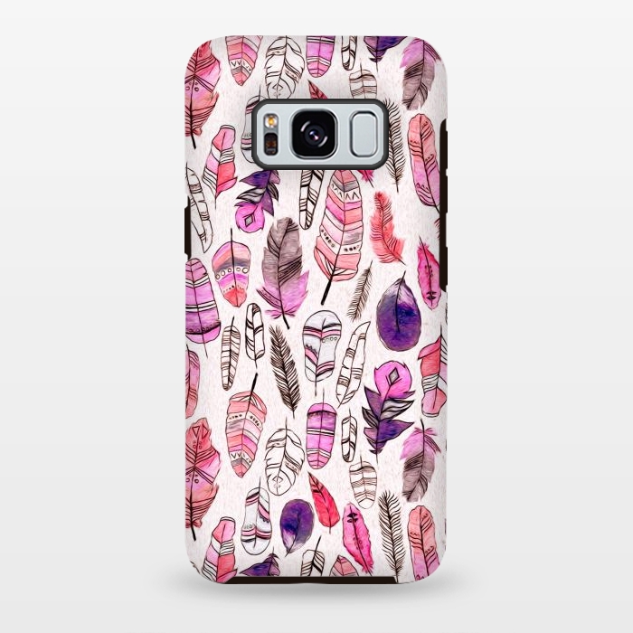 Galaxy S8 plus StrongFit Pink Feathers  by Tigatiga