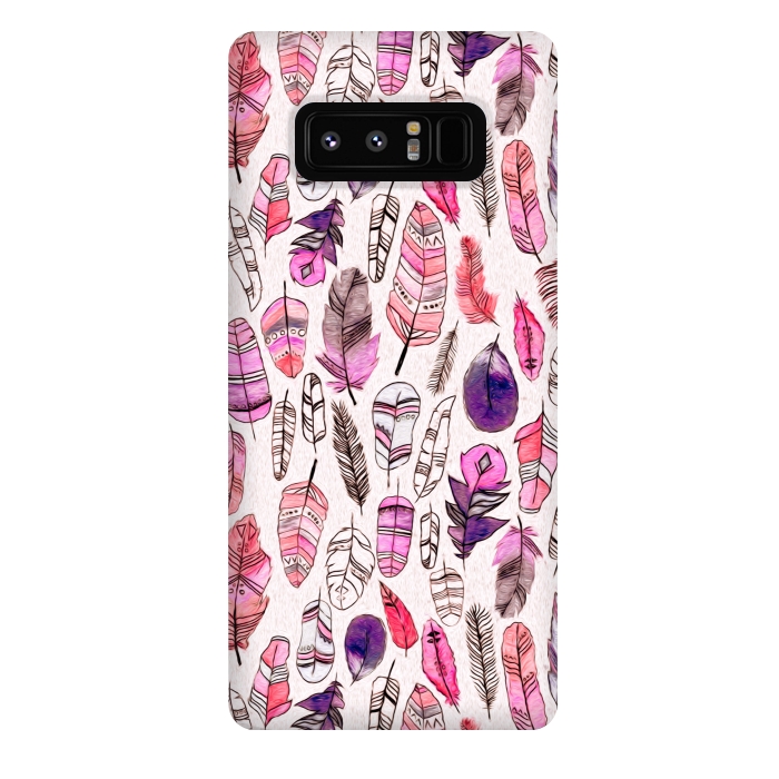 Galaxy Note 8 StrongFit Pink Feathers  by Tigatiga