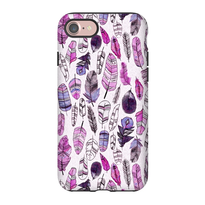 iPhone 7 StrongFit Purple Feathers  by Tigatiga