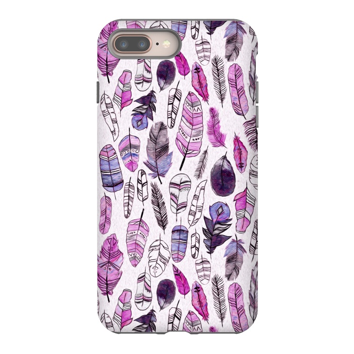 iPhone 7 plus StrongFit Purple Feathers  by Tigatiga
