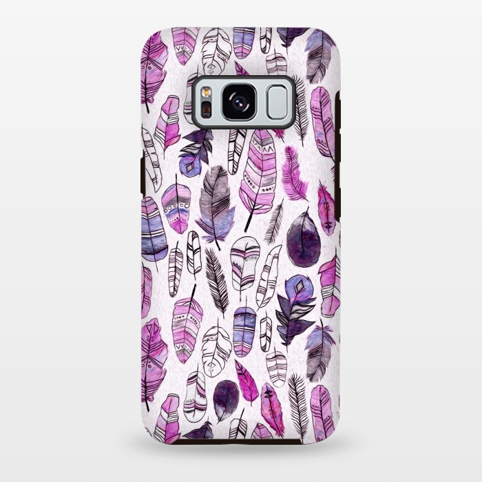 Galaxy S8 plus StrongFit Purple Feathers  by Tigatiga