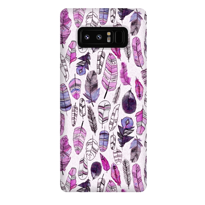 Galaxy Note 8 StrongFit Purple Feathers  by Tigatiga