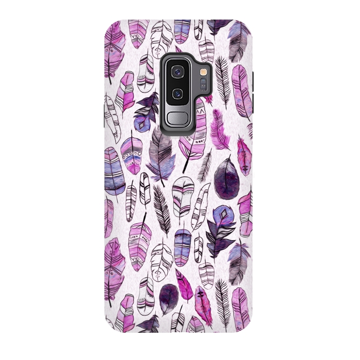Galaxy S9 plus StrongFit Purple Feathers  by Tigatiga