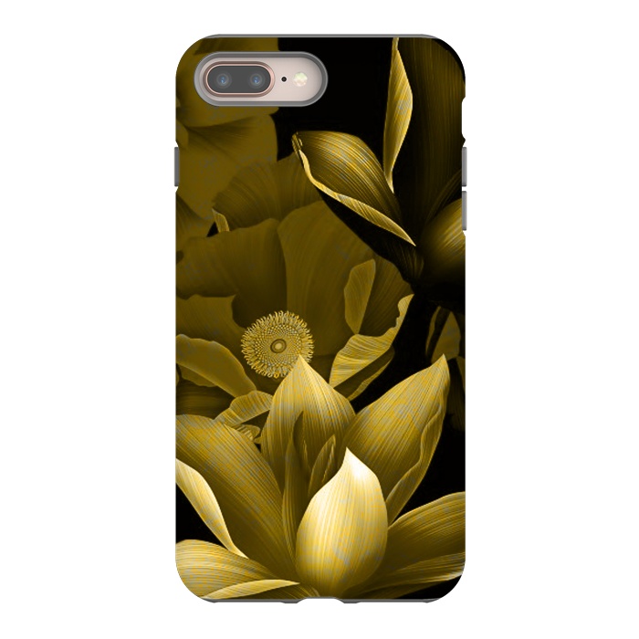 iPhone 7 plus StrongFit Gold floral by Kashmira Baheti