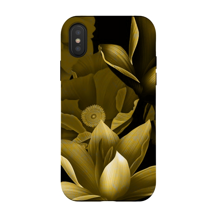 iPhone Xs / X StrongFit Gold floral by Kashmira Baheti