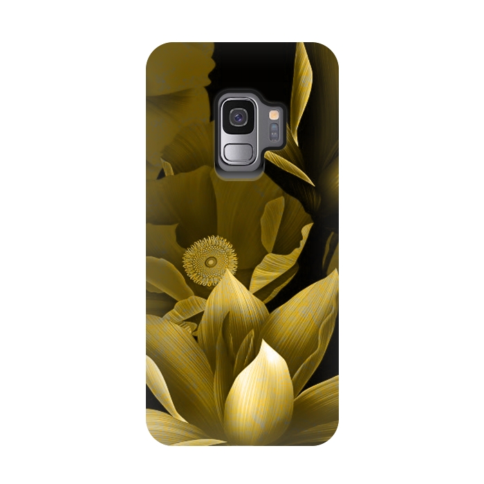 Galaxy S9 StrongFit Gold floral by Kashmira Baheti