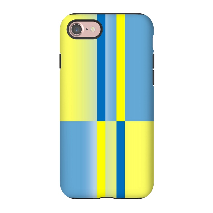 iPhone 7 StrongFit yellow blue lines pattern by MALLIKA