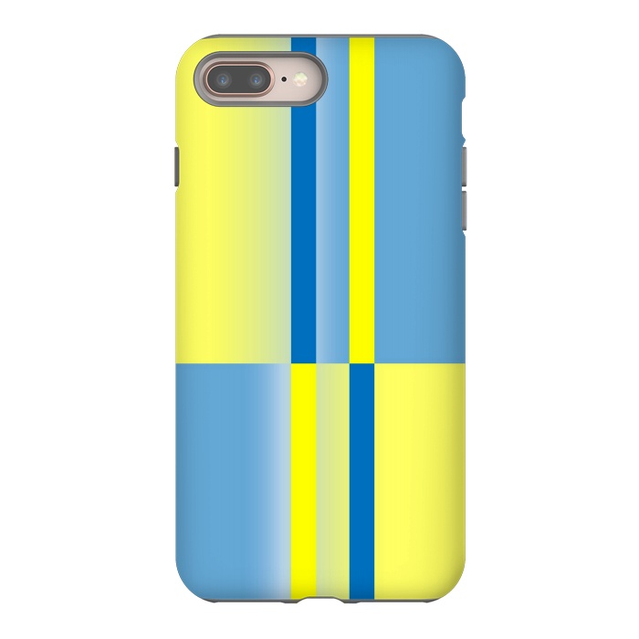 iPhone 7 plus StrongFit yellow blue lines pattern by MALLIKA