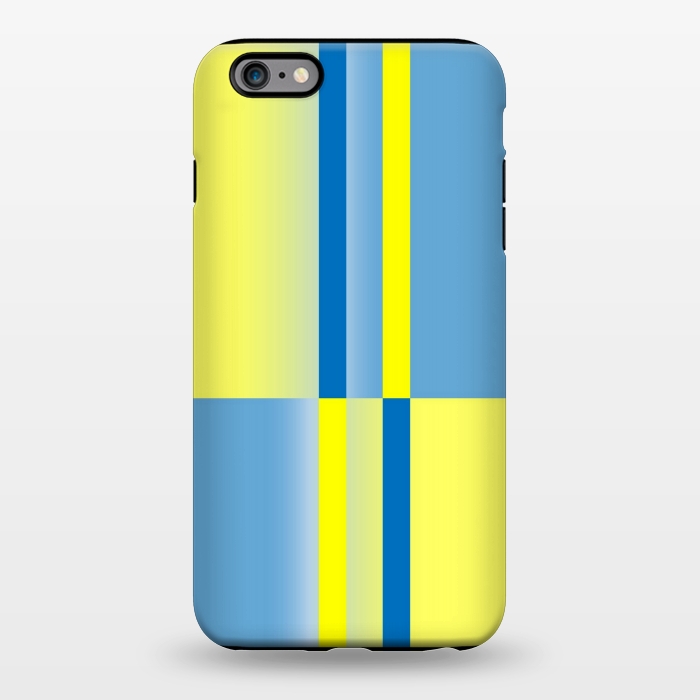iPhone 6/6s plus StrongFit yellow blue lines pattern by MALLIKA