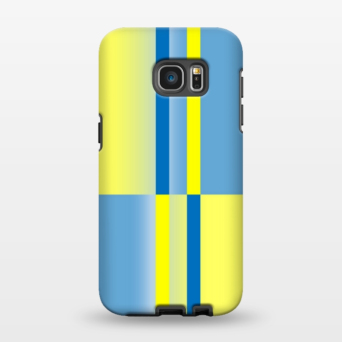 Galaxy S7 EDGE StrongFit yellow blue lines pattern by MALLIKA