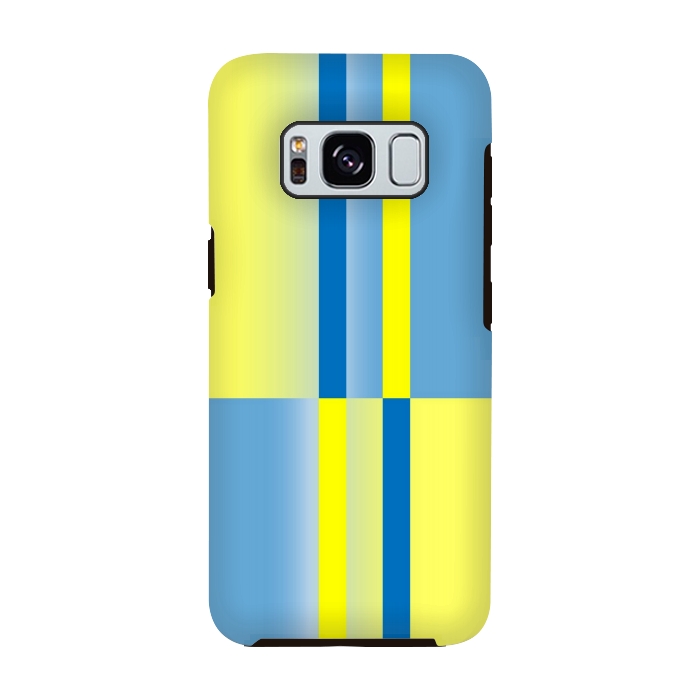 Galaxy S8 StrongFit yellow blue lines pattern by MALLIKA