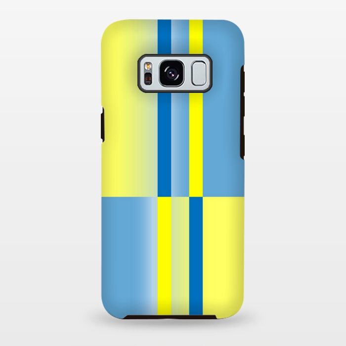 Galaxy S8 plus StrongFit yellow blue lines pattern by MALLIKA