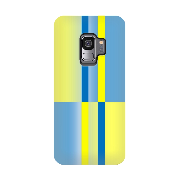 Galaxy S9 StrongFit yellow blue lines pattern by MALLIKA