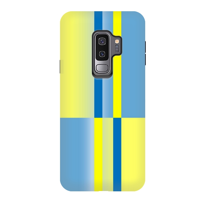 Galaxy S9 plus StrongFit yellow blue lines pattern by MALLIKA