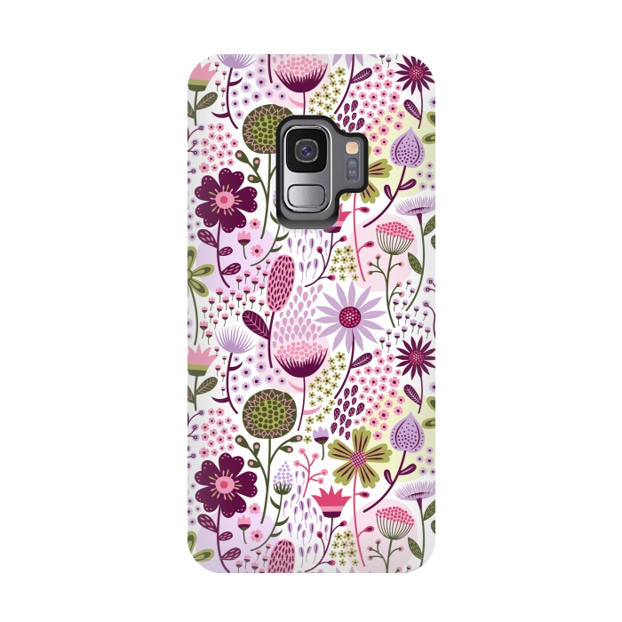 Galaxy S9 StrongFit Celebration Floral by Portia Monberg