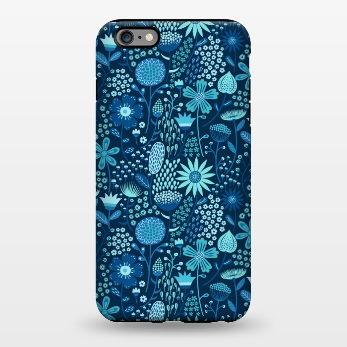 iPhone 6/6s plus StrongFit Celebration Floral Blue by Portia Monberg