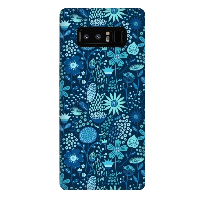 Galaxy Note 8 StrongFit Celebration Floral Blue by Portia Monberg