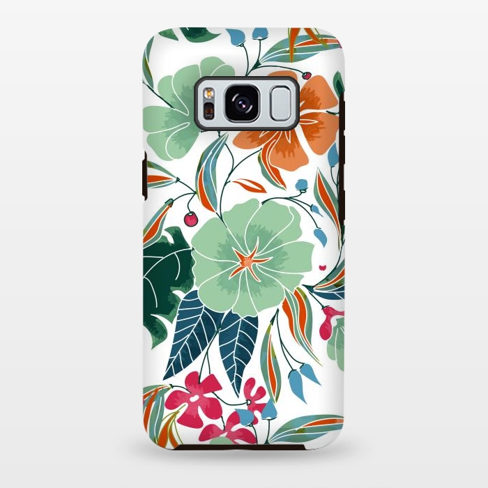 Galaxy S8 plus StrongFit Minty + Rust Floral by Uma Prabhakar Gokhale