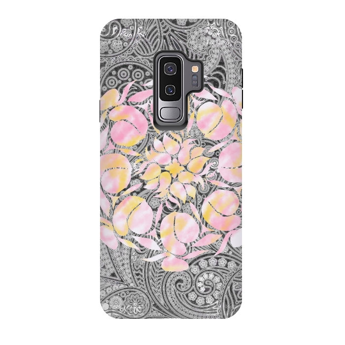 Galaxy S9 plus StrongFit Paisley floral by Kashmira Baheti