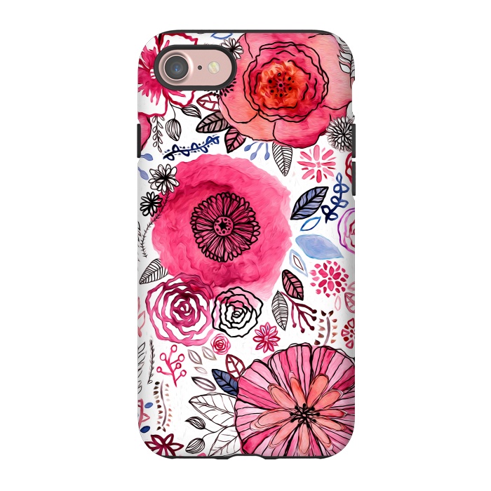 iPhone 7 StrongFit Pink Floral Mix  by Tigatiga