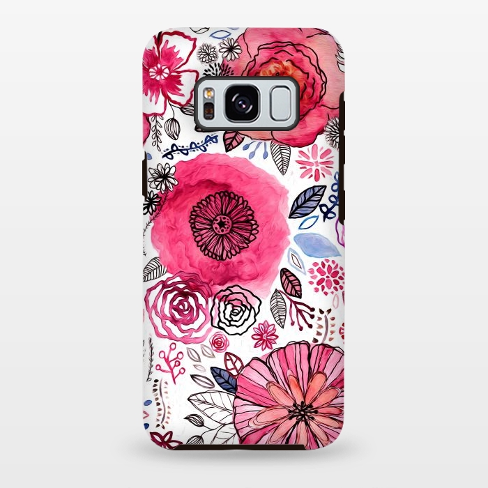 Galaxy S8 plus StrongFit Pink Floral Mix  by Tigatiga