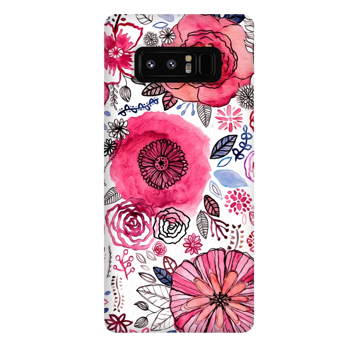 Galaxy Note 8 StrongFit Pink Floral Mix  by Tigatiga
