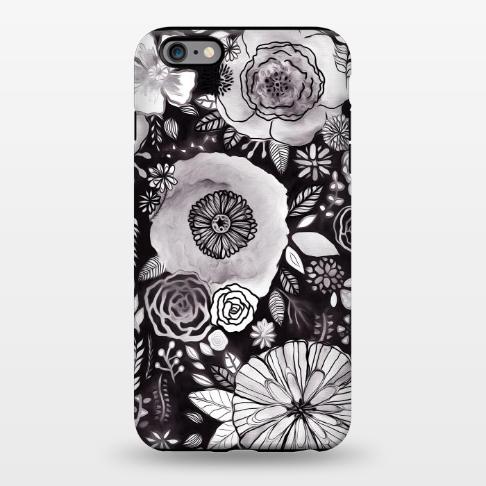 iPhone 6/6s plus StrongFit Black & White Floral Mix  by Tigatiga