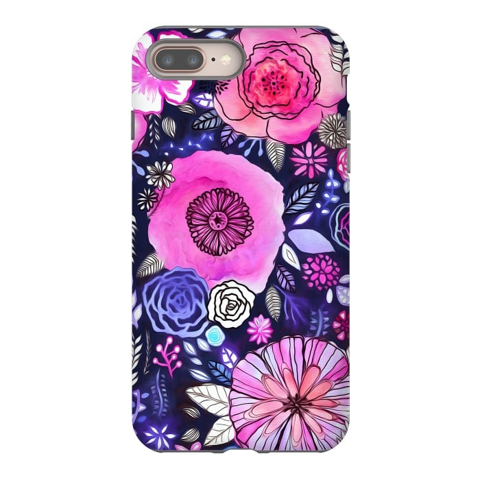 iPhone 7 plus StrongFit Magenta Floral Mix  by Tigatiga