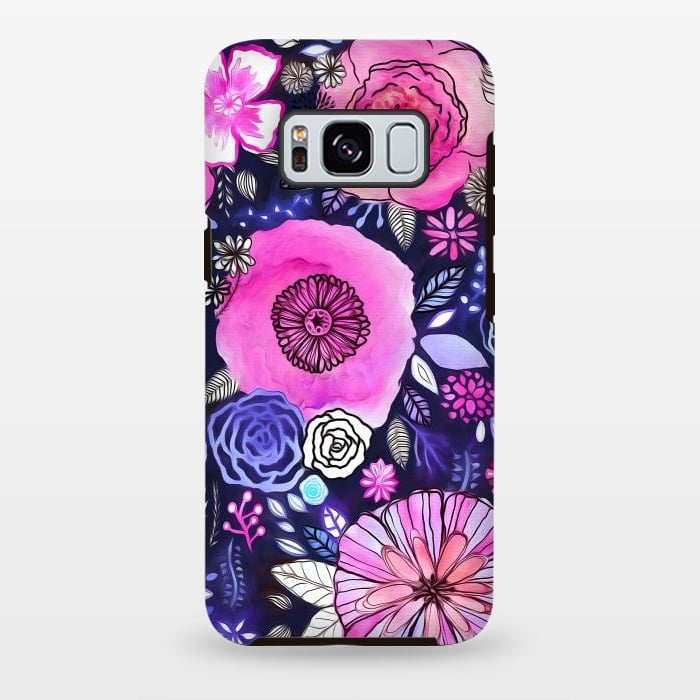 Galaxy S8 plus StrongFit Magenta Floral Mix  by Tigatiga