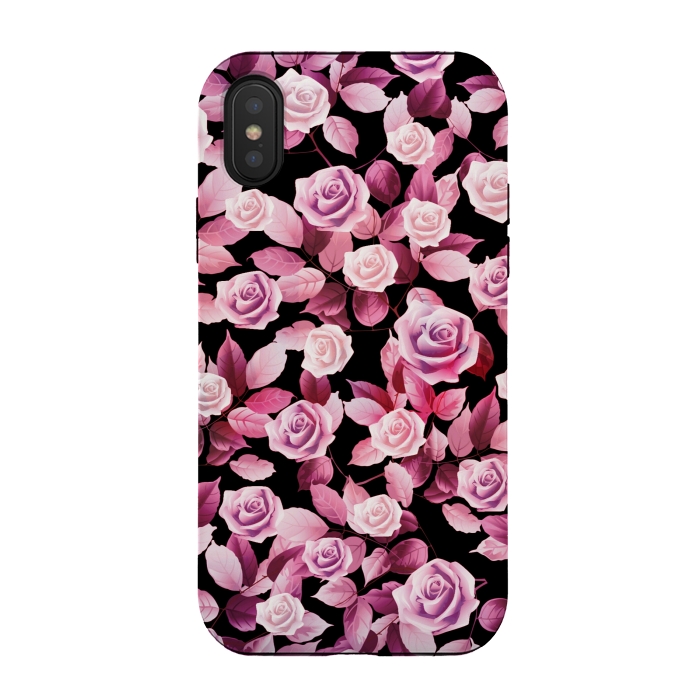 iPhone Xs / X StrongFit Pink roses by Jms