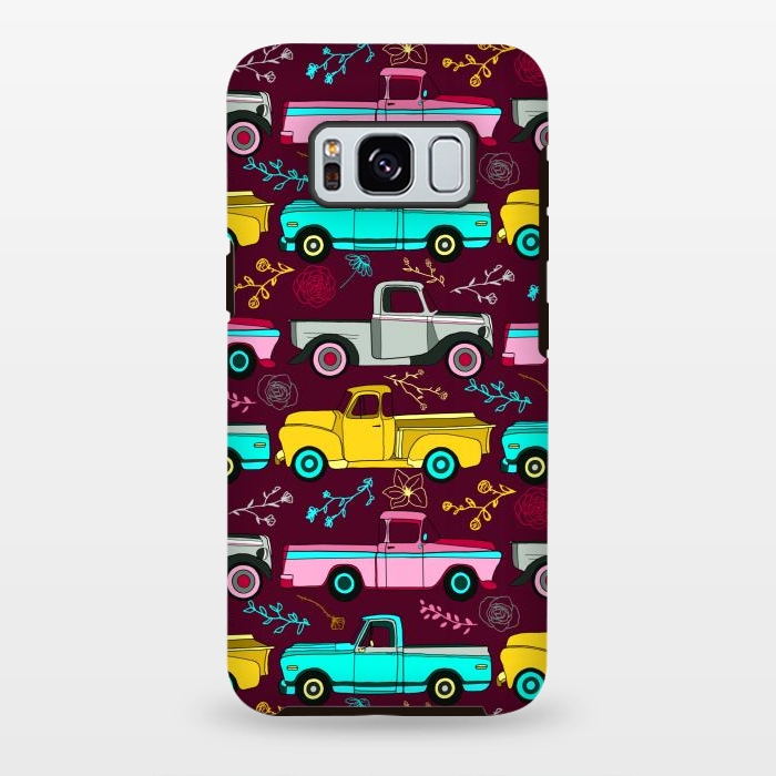 Galaxy S8 plus StrongFit Floral Vintage Trucks  by Tigatiga