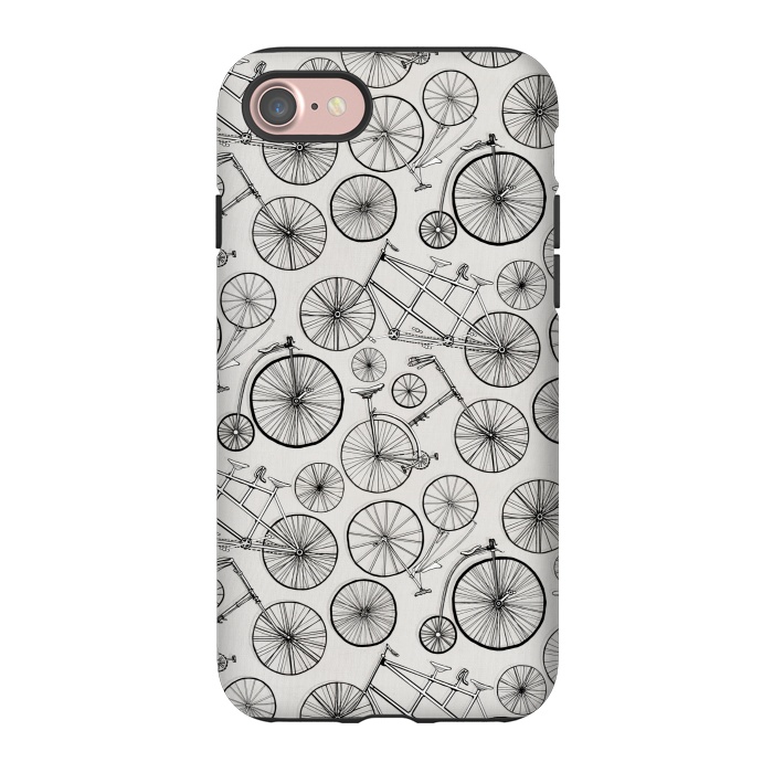 iPhone 7 StrongFit Vintage Bicycles on Grey  by Tigatiga