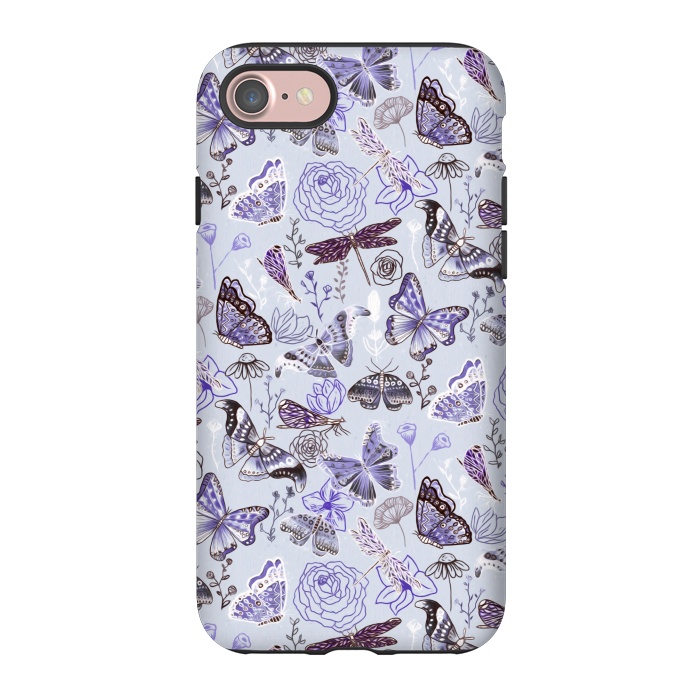iPhone 7 StrongFit Pale Butterflies, Dragonflies and Moths  by Tigatiga