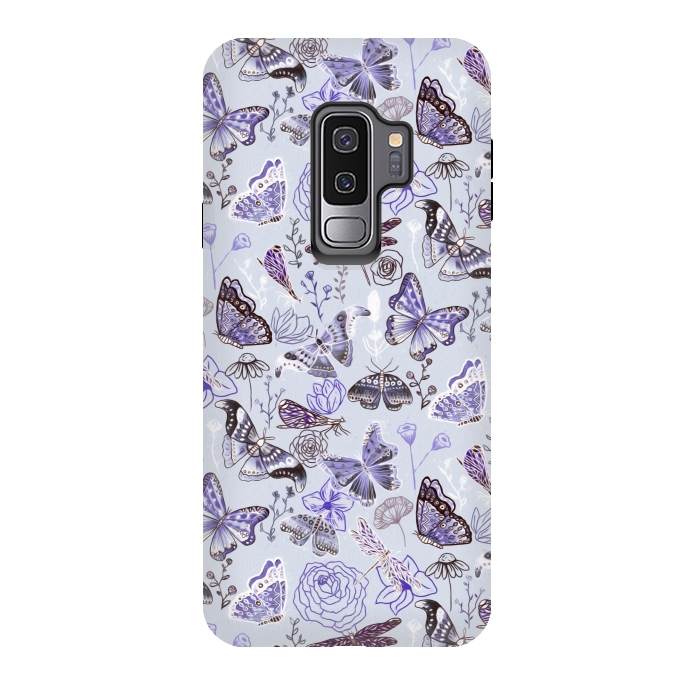 Galaxy S9 plus StrongFit Pale Butterflies, Dragonflies and Moths  by Tigatiga