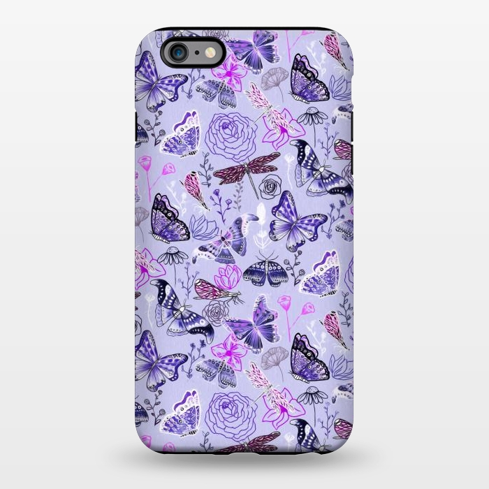 iPhone 6/6s plus StrongFit Butterflies, Dragonflies and Moths on Purple by Tigatiga