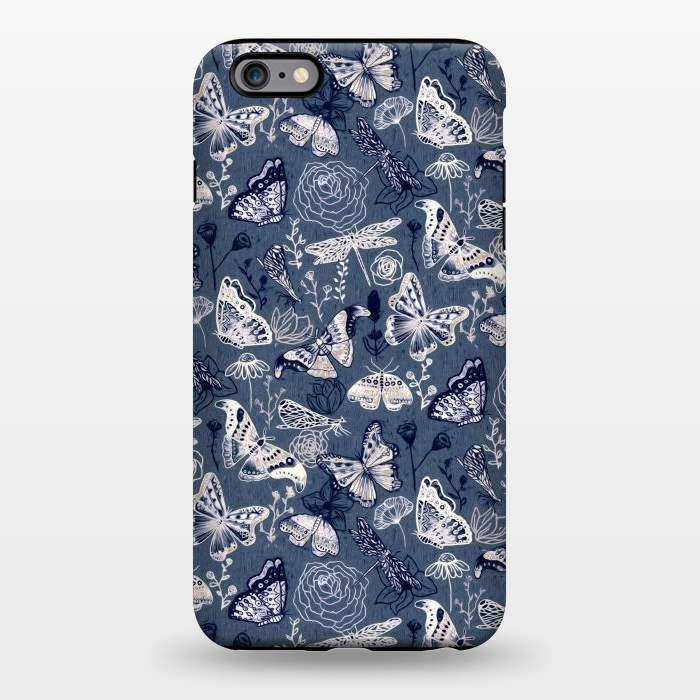 iPhone 6/6s plus StrongFit Butterflies, Dragonflies and Moths on Navy  by Tigatiga
