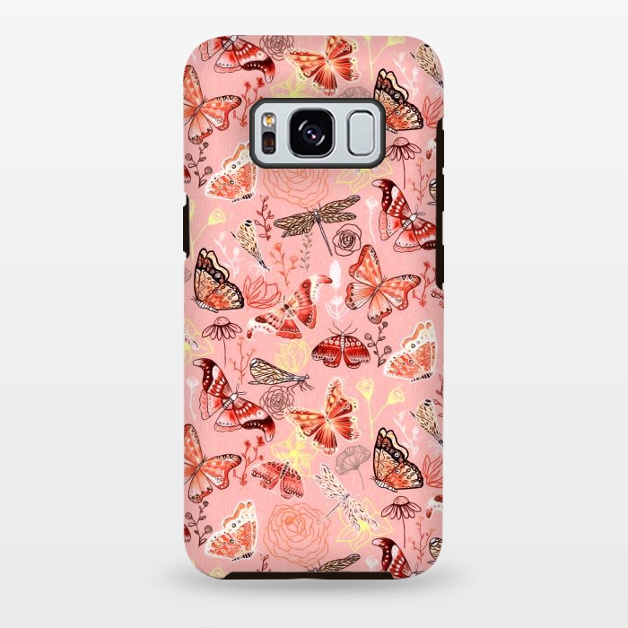 Galaxy S8 plus StrongFit Warm Butterflies, Dragonflies and Moths  by Tigatiga