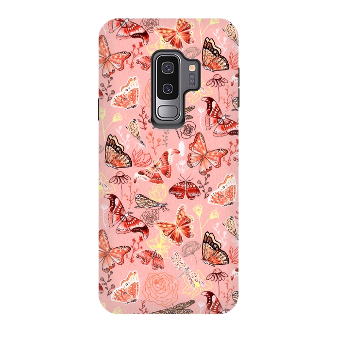 Galaxy S9 plus StrongFit Warm Butterflies, Dragonflies and Moths  by Tigatiga