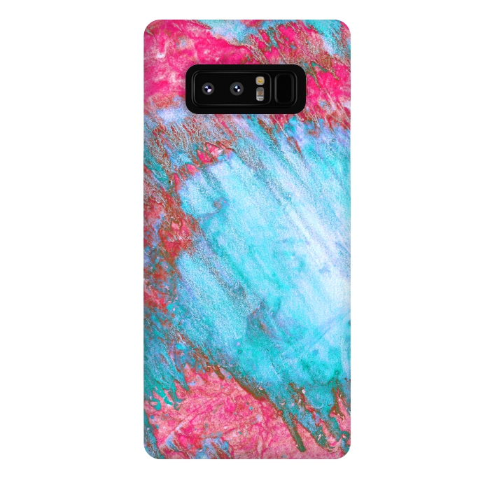 Galaxy Note 8 StrongFit Pink & Aqua Marbling Storm  by Tigatiga