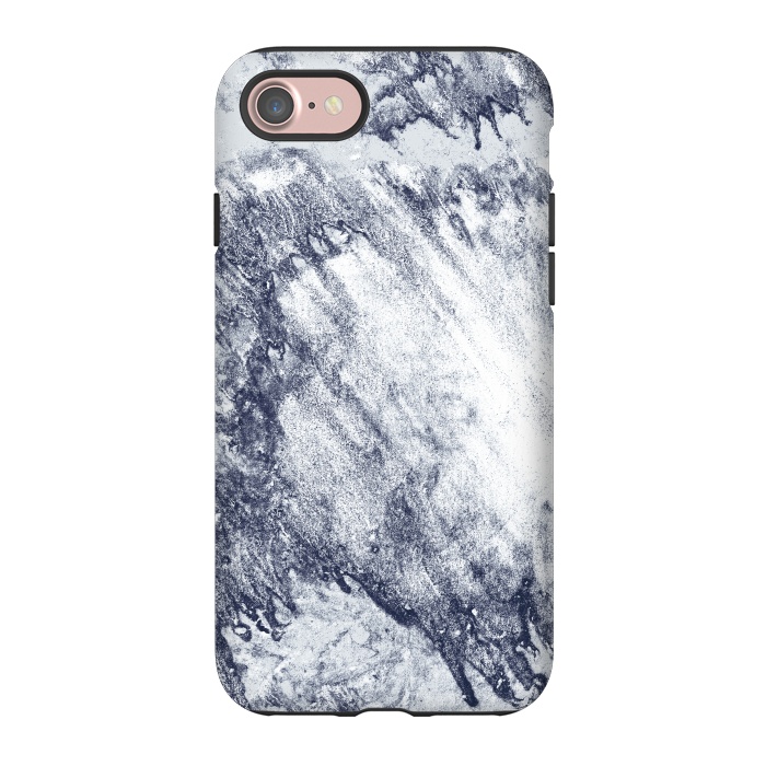 iPhone 7 StrongFit Grey-Blue Marbling Storm  by Tigatiga