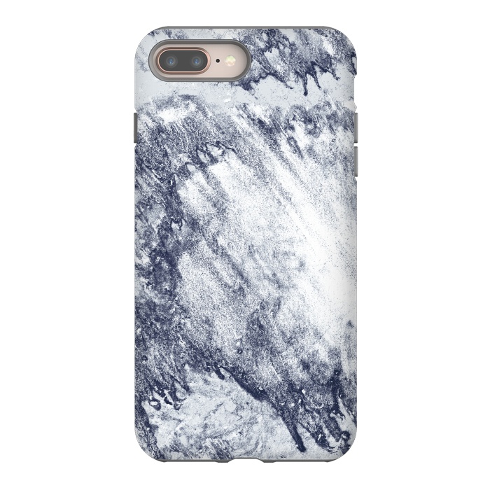 iPhone 7 plus StrongFit Grey-Blue Marbling Storm  by Tigatiga
