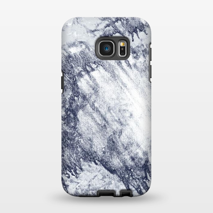 Galaxy S7 EDGE StrongFit Grey-Blue Marbling Storm  by Tigatiga